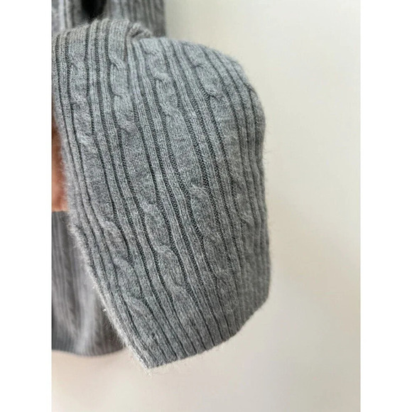 Kim Rogers Cashmalon Gray Cable Knit Sweater Turtleneck Womens Medium - Picture 4 of 7
